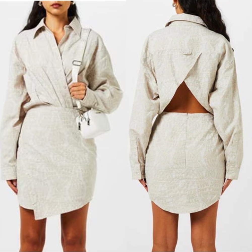DAILY PAPER Amber Shirt Cut Out Long Sleeve Dress